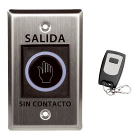 Botón De Salida Sin Contacto ZKTECO TLEB102-R Con Control Remoto