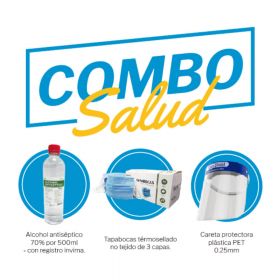 COMBO SAT ALCOHOL+TAPABOCAS 3A+CARETA