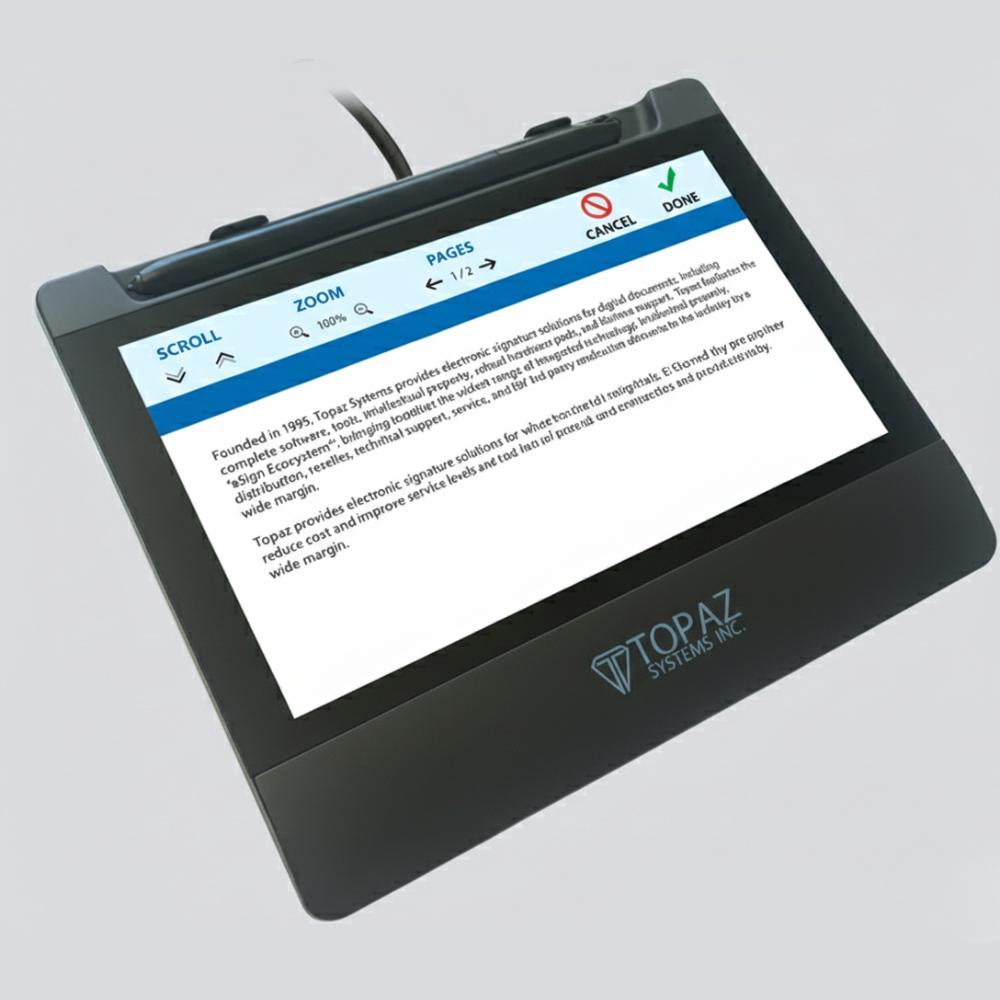 Tableta Topaz con pantalla para firma electrónica avanzada